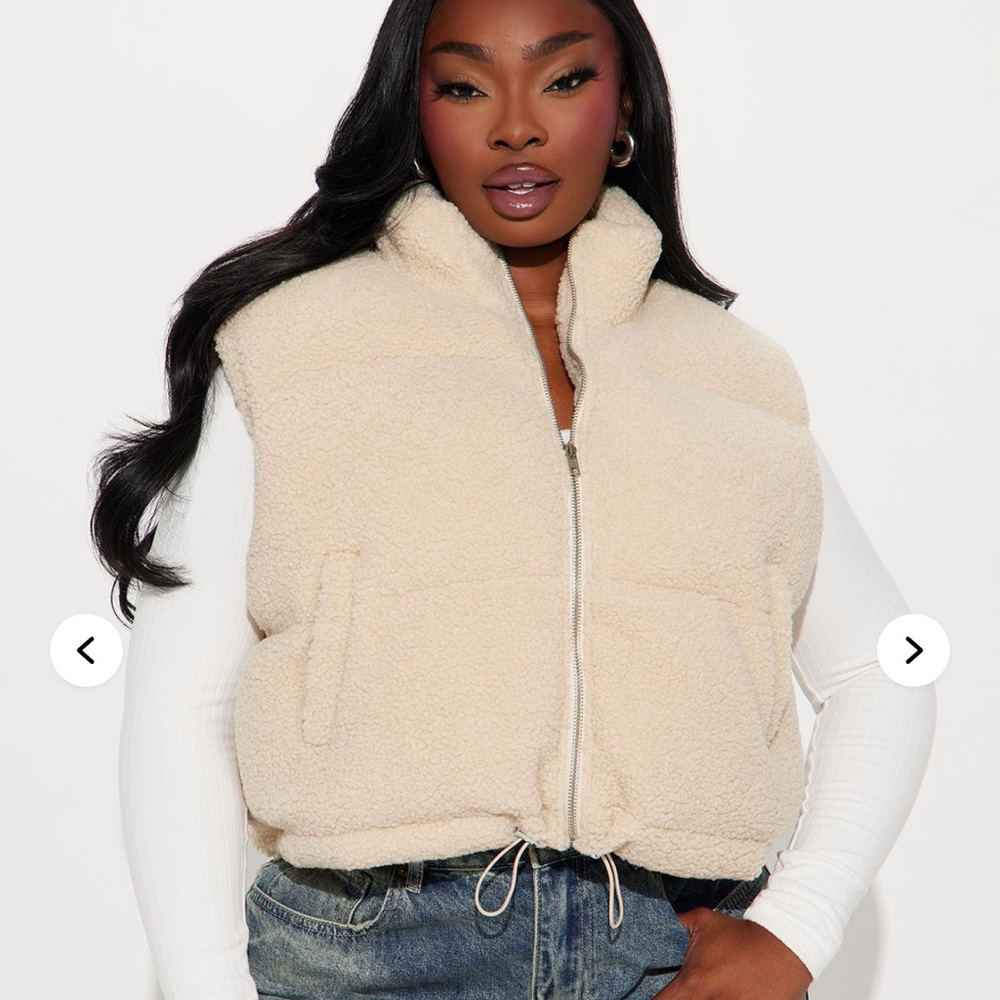 Fashion Nova Beige Sherpa Vest
